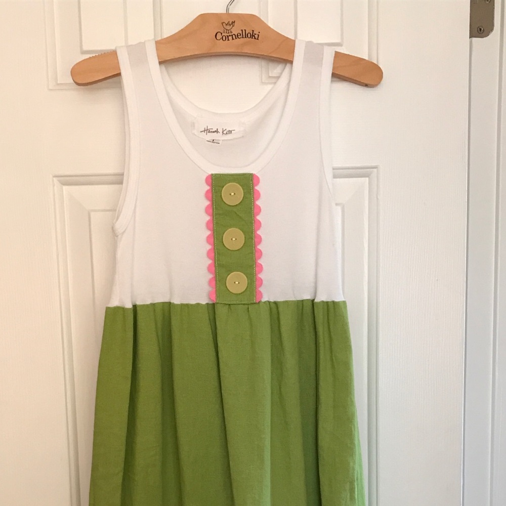 Linen Lime green tank Girls Dress